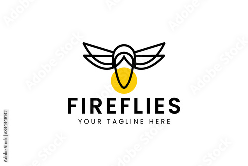 fireflies logo vector icon illustration
