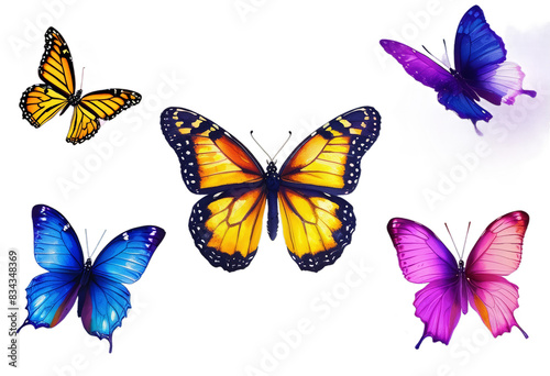 Wallpaper Mural kids illustration book page design adult set butterflies element coloring Torontodigital.ca
