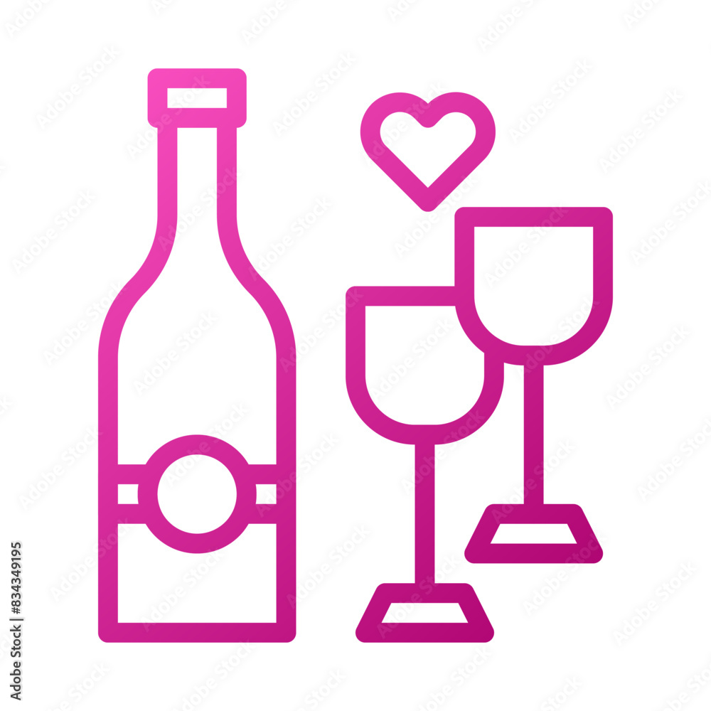 Glass wine Element gradient pink easter illustration Glass wine Element gradient pink easter illustration