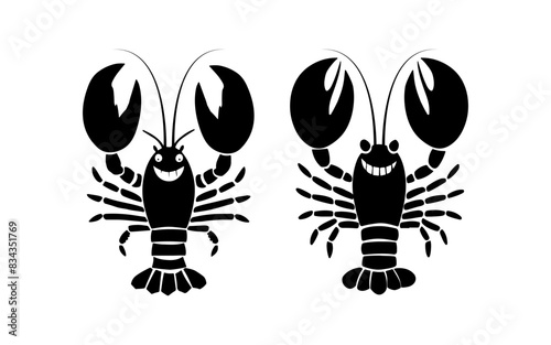 Lobster Silhouette Icon on White Background. Vector