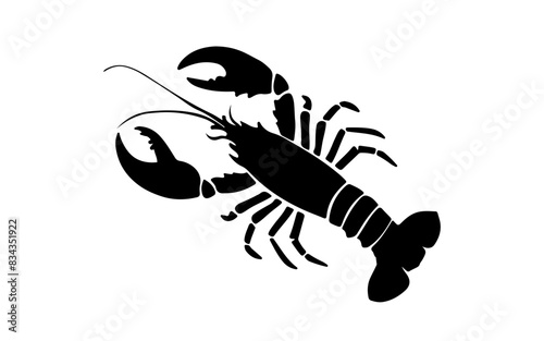 Lobster Silhouette Icon on White Background. Vector