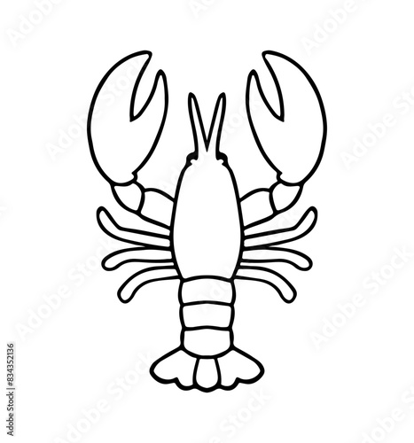 Lobster Silhouette Icon on White Background. Vector