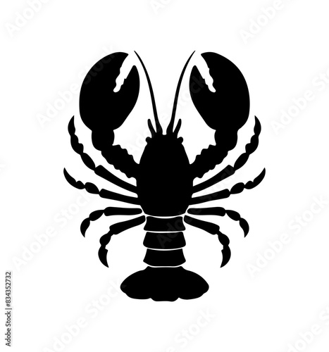 Lobster Silhouette Icon on White Background. Vector