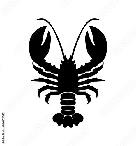 Lobster Silhouette Icon on White Background. Vector