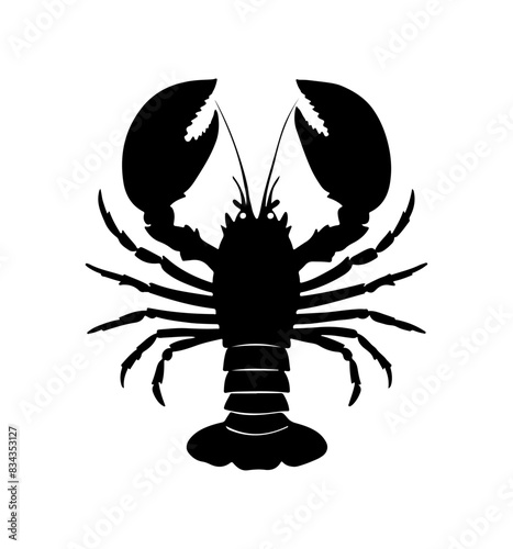 Lobster Silhouette Icon on White Background. Vector