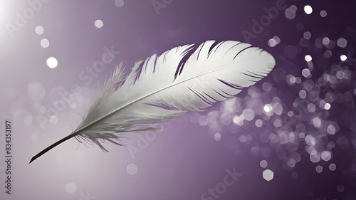 With light purple feathers on a brightly colored background, the feathers seem to blend in with other visible feathers.