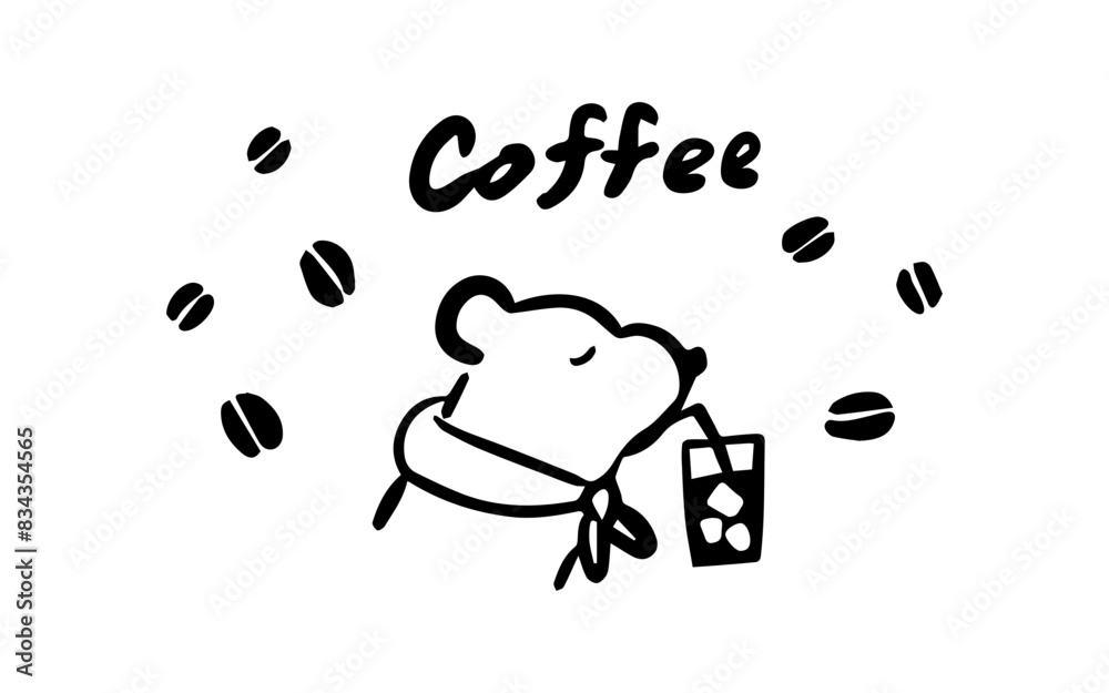 動物のドリンク挿絵（シロクマ・コーヒー）