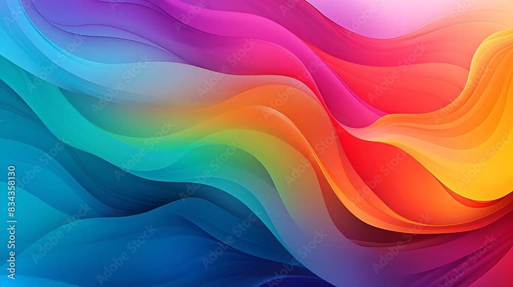 Obraz premium Rainbow waves abstract background