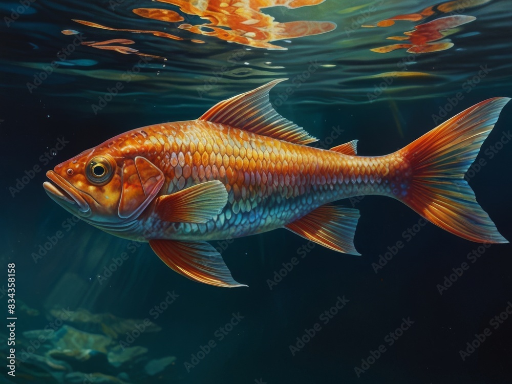 illustration of freshwater fish underwater illustration of freshwater fish underwater