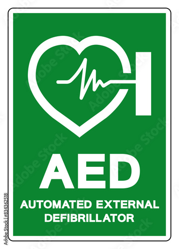 AED Automated External Defibrillator Symbol Sign, Vector Illustration, Isolate On White Background Label .EPS10