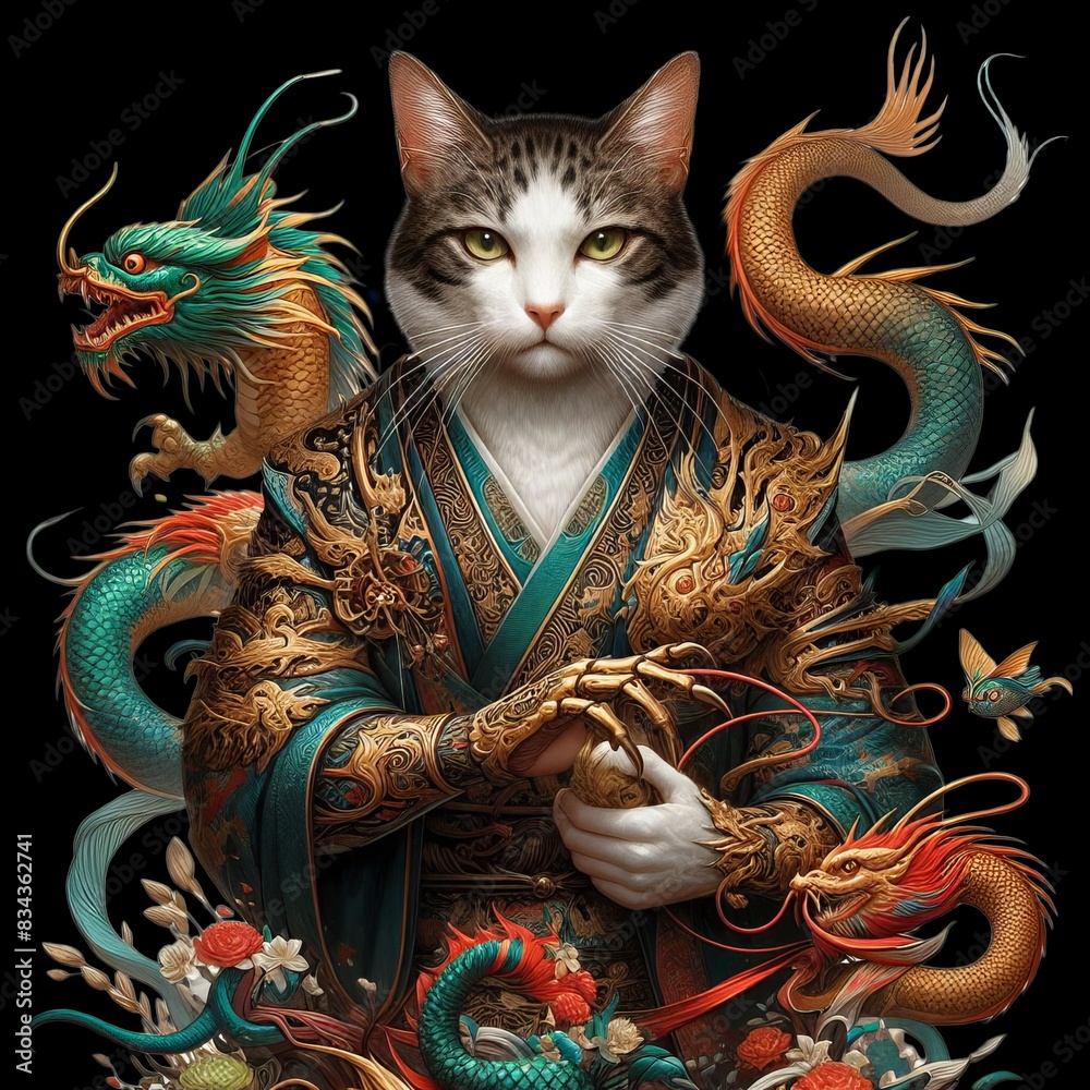 Obraz premium cute cat, vector, editing