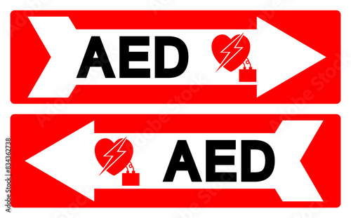 AED Symbol Sign, Vector Illustration, Isolate On White Background Label .EPS10
