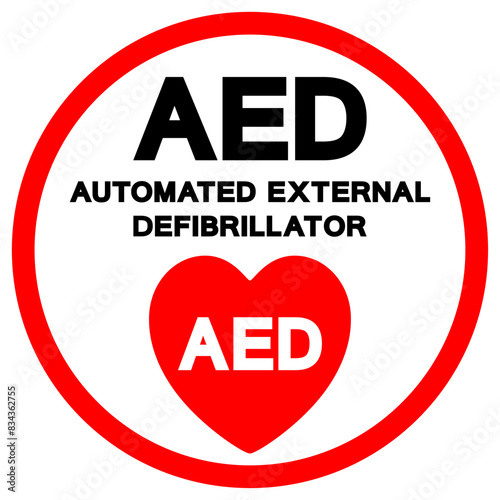 AED Automated External Defibrillator Symbol Sign, Vector Illustration, Isolate On White Background Label .EPS10