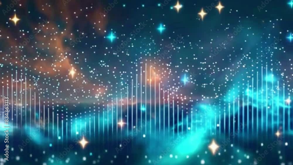 A grid of dots that light up in patterns corresponding to the music intensity, 4k High-Quality Video Background Animation