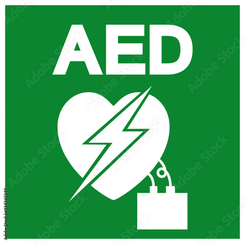 AED Automated External Defibrillator Symbol Sign, Vector Illustration, Isolate On White Background Label .EPS10