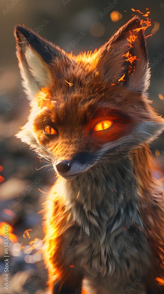 Captivating Red Fox Glowing in Autumn Sunlight Captivating Red Fox Glowing in Autumn Sunlight