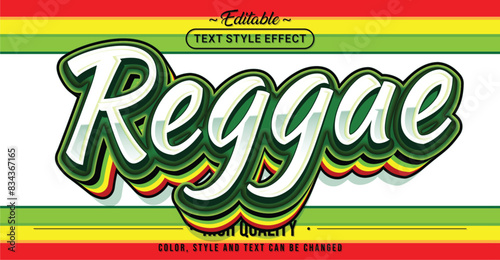 Editable text style effect - Reggae text style theme.