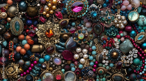 Background of Fashion Jewelry Abundance of Jewelry Textures