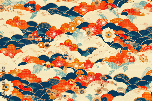 Seamless Pattern Japanese, wallpaper