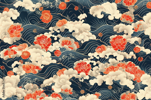 Seamless Pattern Japanese, wallpaper