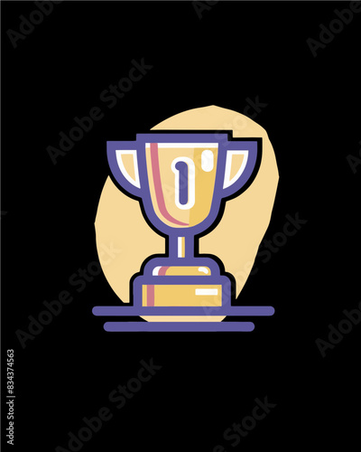 winner #1 trophy number one winner's golden shine winner's circle brand new award sweepstakes winning simple 2d rounded blank name plate trophy transparent single icon generative ai