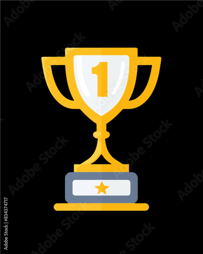winner #1 trophy number one winner's golden shine winner's circle brand new award sweepstakes winning star base trophy transparent single icon generative ai