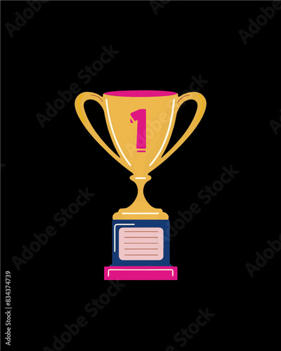 winner #1 trophy number one winner's golden shine winner's circle brand new award sweepstakes winning patriotic trophy transparent single icon generative ai