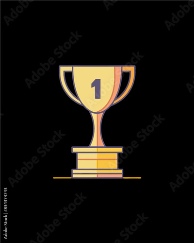 winner #1 trophy number one winner's golden shine winner's circle brand new award sweepstakes winning simple plain small blue one blank name plate trophy transparent single icon generative ai