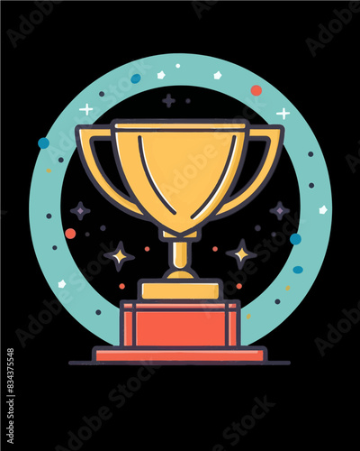 winner #1 trophy number one winner's golden shine winner's circle brand new award sweepstakes winning stars ring dots blank name plate trophy transparent single icon generative ai