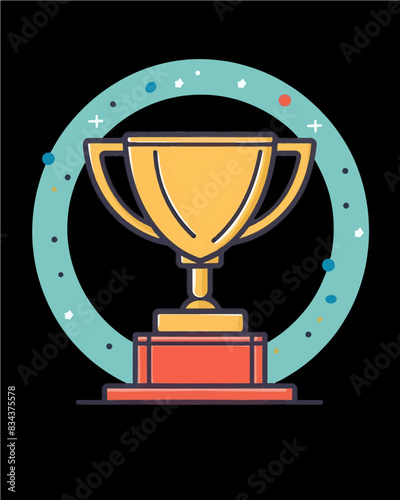 winner #1 trophy number one winner's golden shine winner's circle brand new award sweepstakes winning confetti dot ring blank name plate trophy transparent single icon generative ai