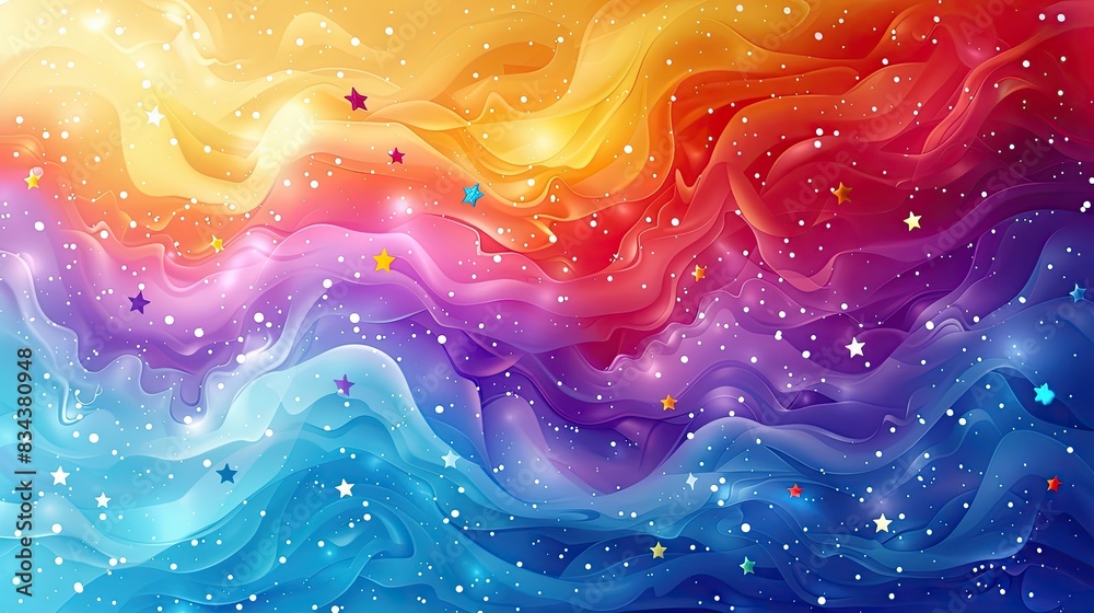 A fun background with colorful streamers and stars, with a blank section for writing. - Event decoration background A fun background with colorful streamers and stars, with a blank section for writing. - Event decoration background