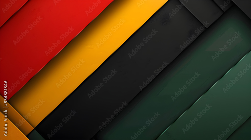 Abstract geometric black, red, yellow, green color banner background with copy space for text. Suitable for Black History Month events and promotions. Abstract geometric black, red, yellow, green color banner background with copy space for text. Suitable for Black History Month events and promotions.