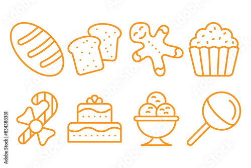 Bakery. consisting of, bread, birthday cake, chocolate, pudding etc. Great for food and drinks, cafes restaurants, retail shops etc