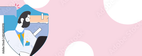 Medical characters fighting the epidemic flat vector concept operation hand drawn illustration
