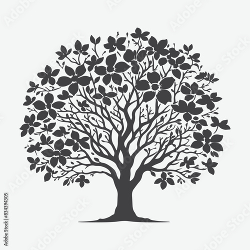 Print Captivating Silhouettes of Dogwood Trees, Nature's Majestic Outlines