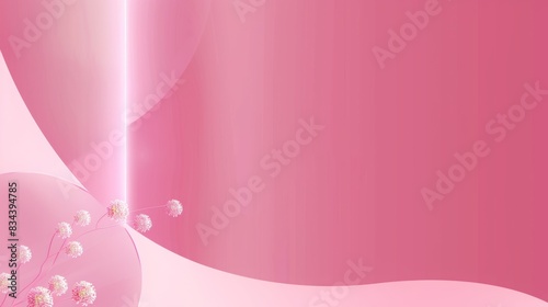 pink background with minimalistic shapes and curves