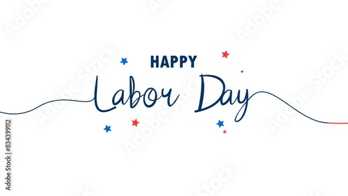 labor day text lettering animation perfect for celebration, tv, commercial background
