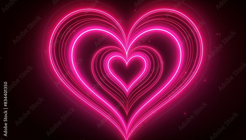 A vibrant pink neon sign shaped like a heart with the word 'Love' in cursive, glowing bright A vibrant pink neon sign shaped like a heart with the word 'Love' in cursive, glowing bright