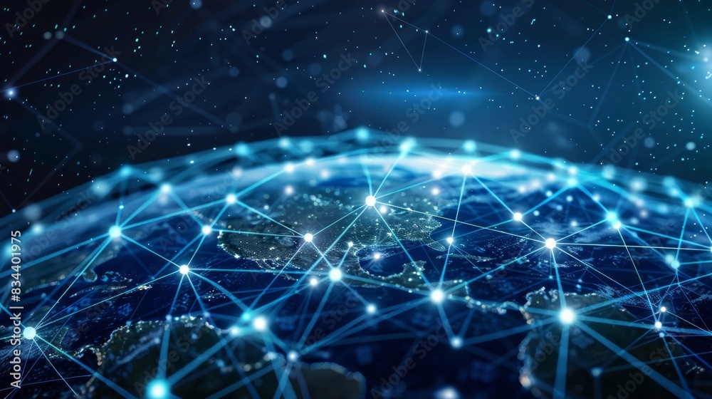 Communication technology for internet business. Global world network and telecommunication on earth cryptocurrency and blockchain and IoT. Communication technology for internet business. Global world network and telecommunication on earth cryptocurrency and blockchain and IoT.