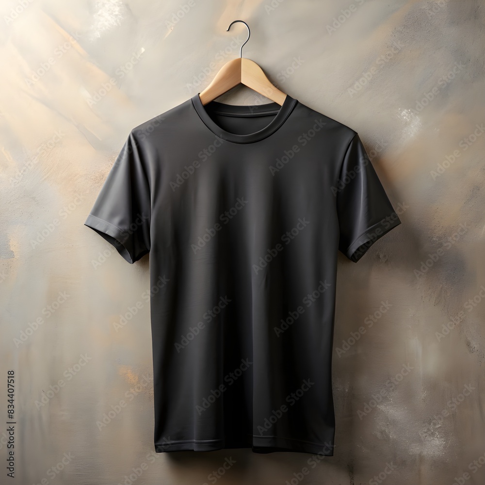 black t-shirt mockup in classic wall background black t-shirt mockup in classic wall background