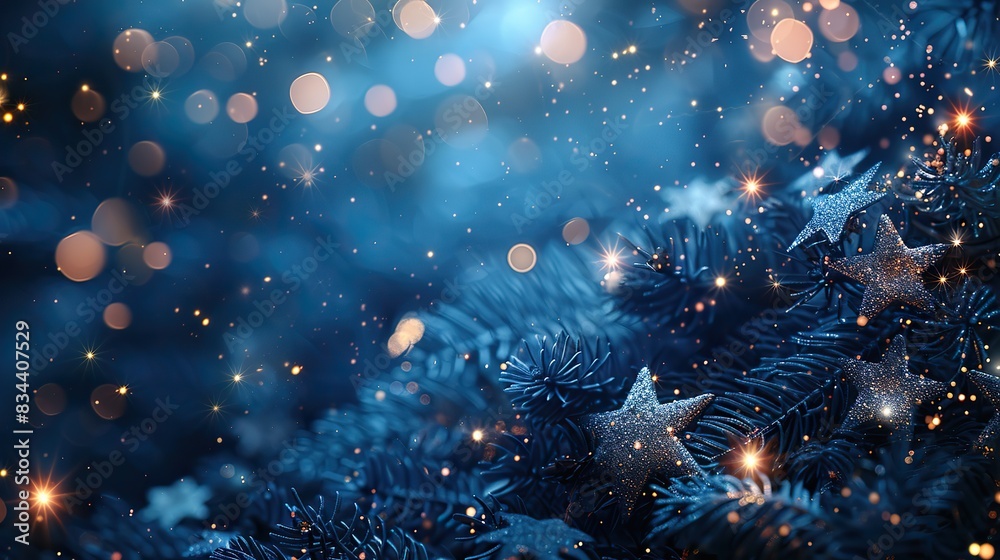 A vibrant blue background with fireworks and stars, leaving room for celebratory messages. - Event decoration background A vibrant blue background with fireworks and stars, leaving room for celebratory messages. - Event decoration background