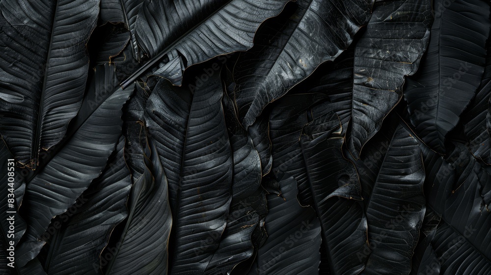 Obraz premium Abstract Black Leaf Textures for Tropical Background