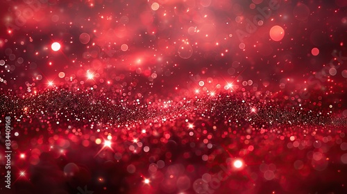 A vibrant red background with glitter and stars, ready for text. - Event decoration background