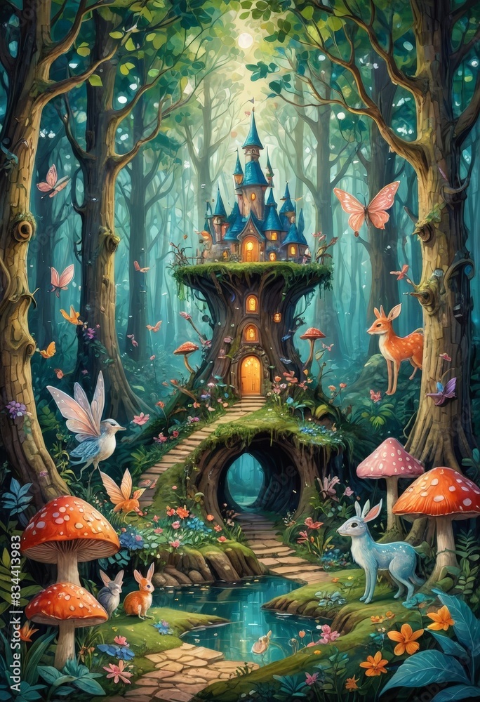 Fototapeta premium Enchanted Forest Castle