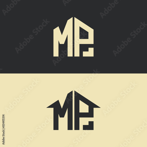 modern letter house and home logo design photo