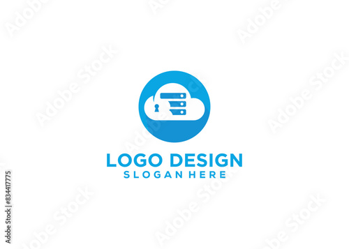 Free Download Cloud data storage logo server logo vector design template - GFXLoad