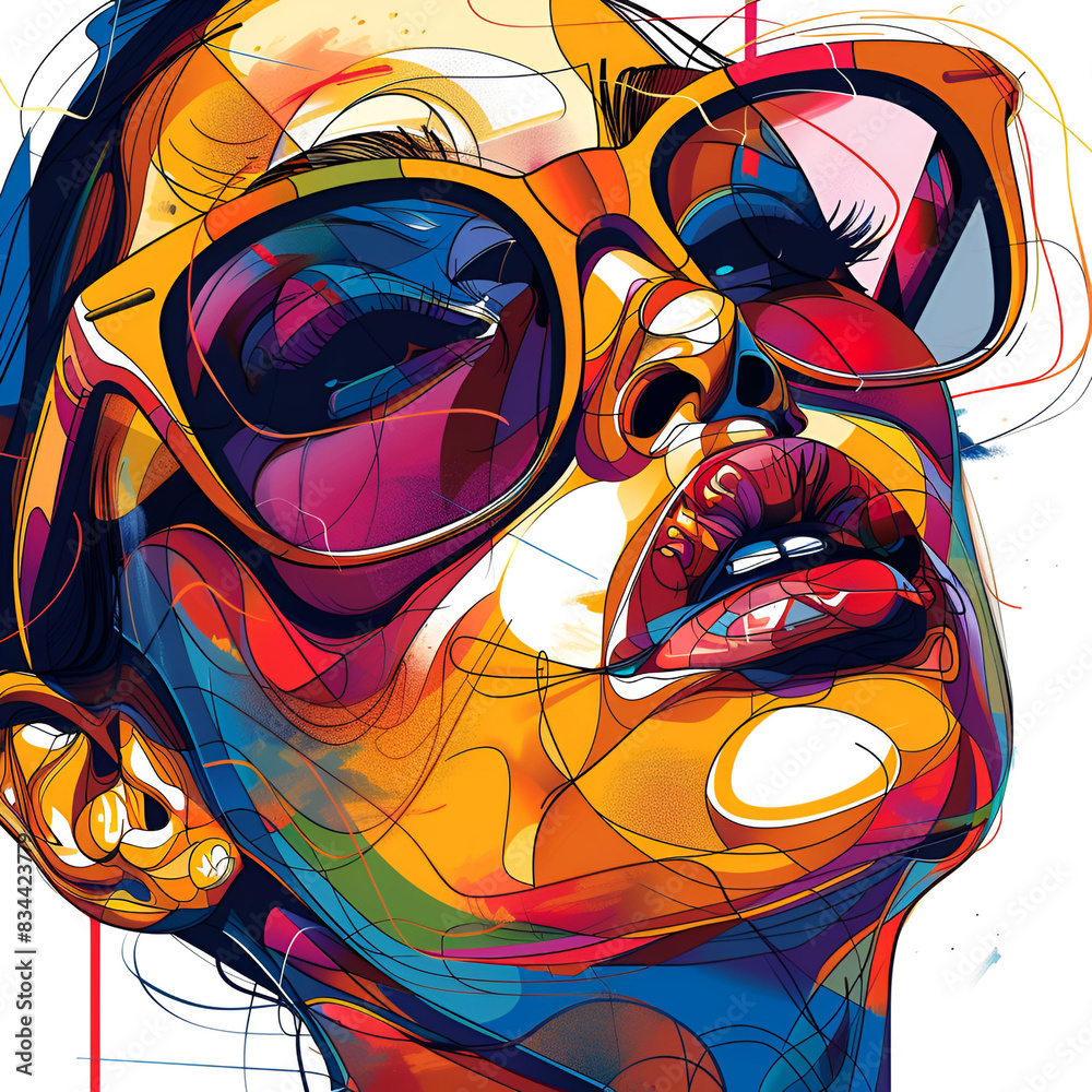Fototapeta premium productivity, Adorable, Bold Colors, Street Art, Contour, Vector, White Background, Detailed