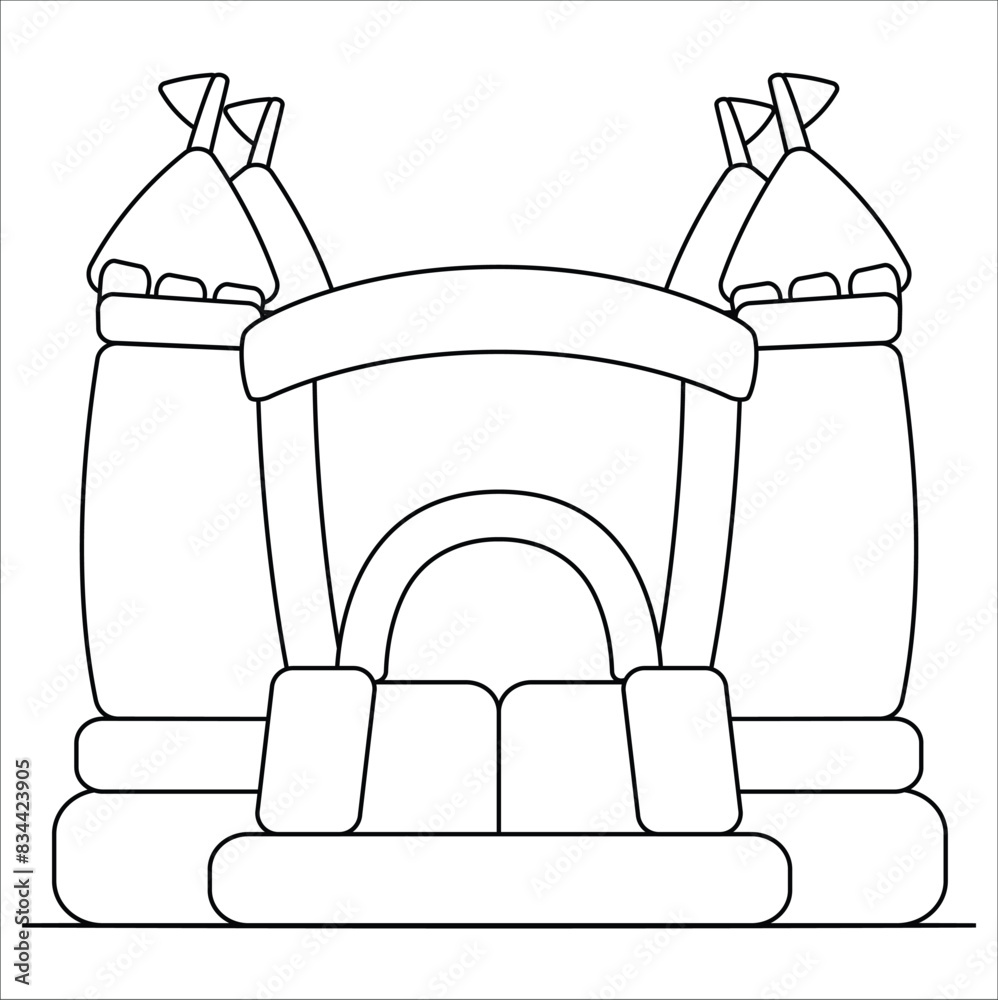 bouncy house or bouncy castle coloring page, useful as coloring book ...