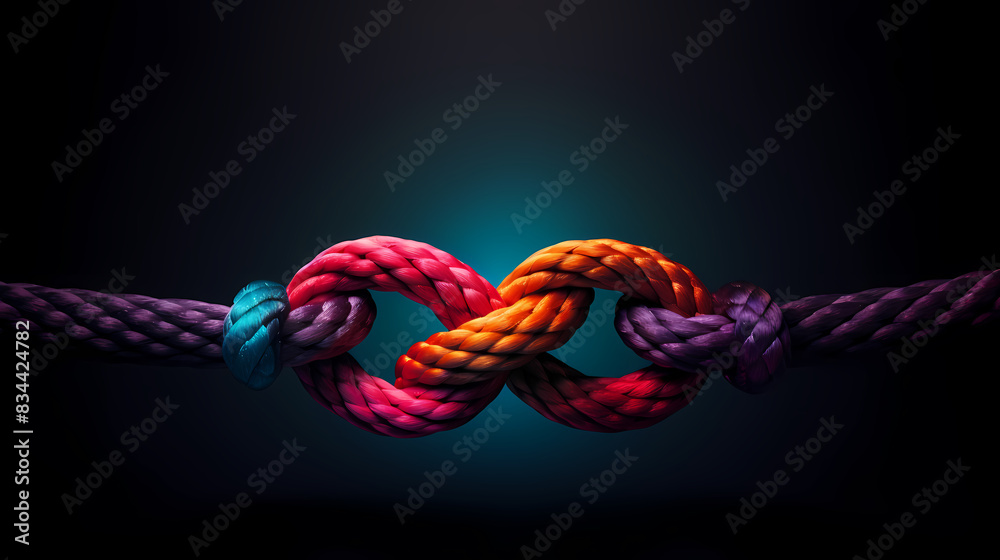 A colorful rope, a symbol of strength and unity A colorful rope, a symbol of strength and unity