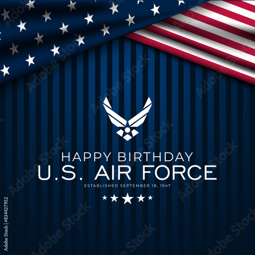 US Air Force Birthday September 18th Background Vector Illustration
